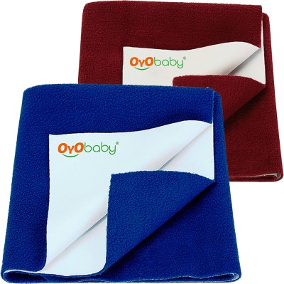 Oyo Baby Cotton Baby Bed Sized Bedding Set(Royal Blue, Maroon, Baby Dry Sheet Combo Pack Of 2 (Small))