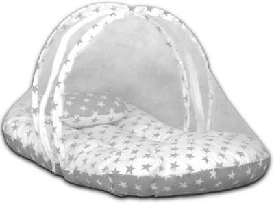 Kid's Charm Cotton Single Sized Bedding Set(Grey, 1 Baby Net Bed)