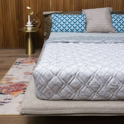 Urban Space Cotton Queen Sized Bedding Set(Neptune Blue & California)