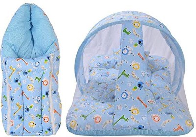 adore stuff Cotton Baby Bed Sized Bedding Set(Blue, 1)