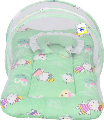 Toddylon Cotton Baby Bed Sized Bedding Set(Green, 1pc Mosquito Net bed)