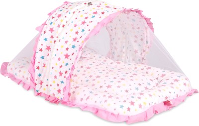 VParents Cotton Baby Bed Sized Bedding Set(Pink, White)