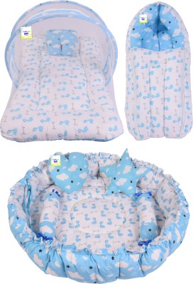 Toddylon Cotton Baby Bed Sized Bedding Set(Blue)