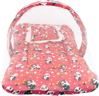 BUMTUM Cotton Baby Bed Sized Bedding Set(Magenta, 1 Bedding Set)