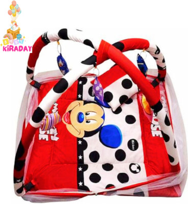 KIRADAY Cotton Baby Bed Sized Bedding Set(Mickey Mouse, 1 Baby bedding gym, 1 Baby pillow)