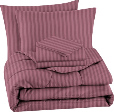 BSB HOME Cotton Double King Sized Bedding Set(Onion Pink)