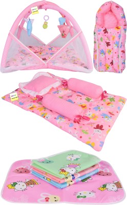 Kwitchy Cotton Baby Bed Sized Bedding Set(Pink)