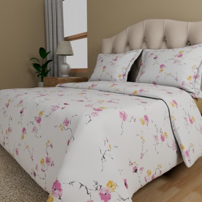 Himeya 180 TC Cotton King Floral Flat Bedsheet(Pack of 1, Blush, Blossom)