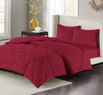 BSB HOME Cotton Double King Sized Bedding Set(Maroon)