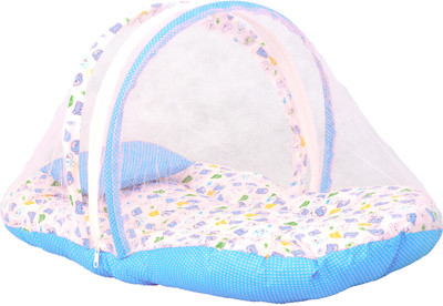 Kid's Charm Cotton Baby Bed Sized Bedding Set(Bluish White, 1 Baby Net Bed)