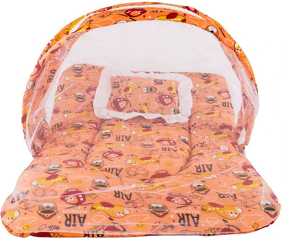 BUMTUM Cotton Baby Bed Sized Bedding Set(Orange, 1 Bedding Set)