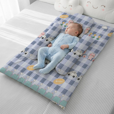 StarAndDaisy Cotton Baby Bed Sized Bedding Set(Bunny Print, Bedding Set with 1 Cushioned Mattress, 2 Side & 1 Head Pillow)