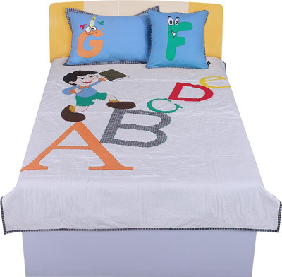 Hugs N Rugs Cotton Single Sized Bedding Set(Multicolor, 1 Comforter 1 Cushion 1 Pillow)