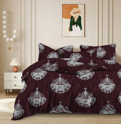 Rozlay Cotton King Flat 180 TC Floral Bedsheet(Pack of 1, Multicolor)