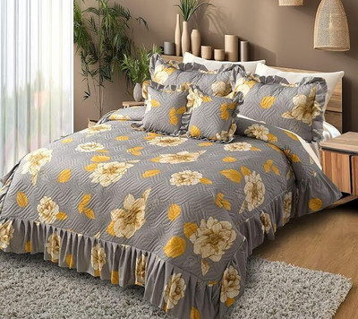LavishFabrics Cotton Double Flat 550 TC Solid Bedsheet(Pack of 1, Grey)