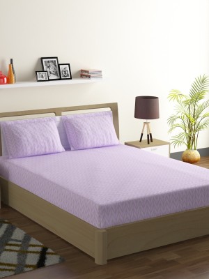 SWAYAM 144 TC Microfiber Double Printed Flat Bedsheet(Pack of 1, Purple)