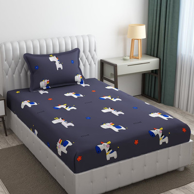 Flipkart SmartBuy 144 TC Microfiber Single Cartoon Flat Bedsheet(Pack of 1, Black)