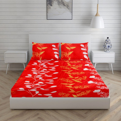 PROZONE 144 TC Polycotton Double Printed Flat Bedsheet(Pack of 1, Design 19)