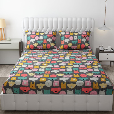 Freshfromloom 144 TC Microfiber Double Solid Flat Bedsheet(Pack of 1, Black)