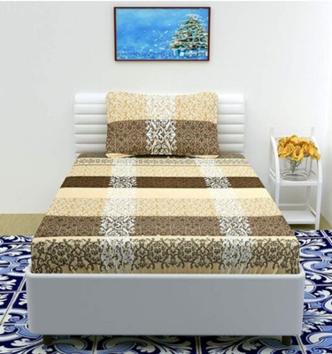 RUMFOT Microfiber Single Flat 180 TC Cartoon Bedsheet(Pack of 1, Cream)