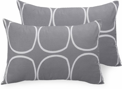 Huesland Geometric Pillows Cover(Pack of 2, 43 cm*68 cm, Grey)