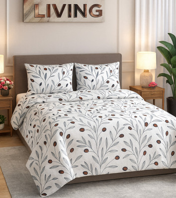CARLTON LONDON Microfiber Queen Flat 144 TC Printed Bedsheet(Pack of 1, Set-1+2 Size- 90X100 Inches)