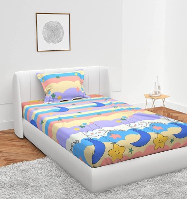 Harbell Home 180 TC Microfiber Single Cartoon Flat Bedsheet(Pack of 1, Multicolor)