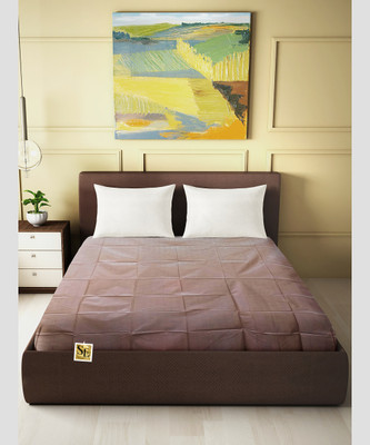 AG Creations 210 TC PVC Double Self Design Flat Bedsheet(Pack of 1, Brown (Thin PVC Sheet))