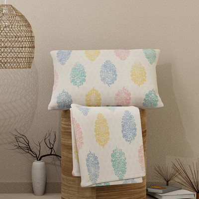 Layers Cotton Single Flat 144 TC Printed Bedsheet(Pack of 1, Multicolor)