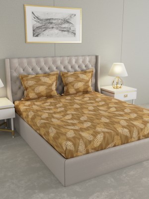 Raymond Home 104 TC Cotton Double Abstract Flat Bedsheet(Pack of 1, Brown)