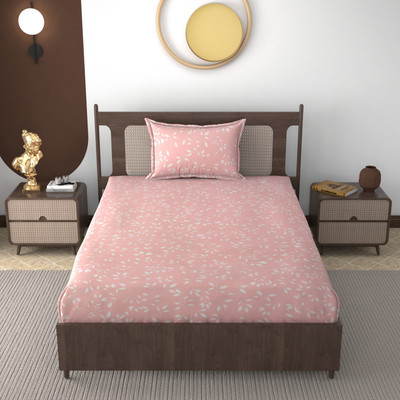 HUESPACE Cotton, Microfiber Single Flat 320 TC Printed Bedsheet(Pack of 1, Multicolor)