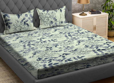 Flipkart SmartBuy 144 TC Microfiber Double Floral Flat Bedsheet(Pack of 1, Brown)