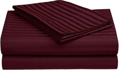 rivek Cotton Double Flat 250 TC Solid Bedsheet(Pack of 1, Maroon)