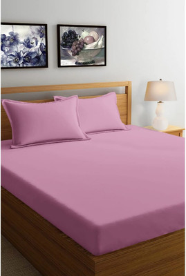 Krishnam 180 TC Microfiber Double Solid Flat Bedsheet(Pack of 1, Light Wine)