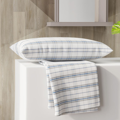 Layers Cotton Single Flat 144 TC Printed Bedsheet(Pack of 1, White)