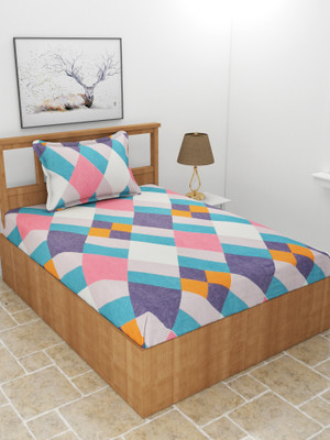 MORADO 210 TC Polycotton Single Printed Flat Bedsheet(Pack of 1, Multicolor)