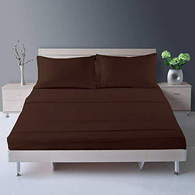 Bhumi Impex Cotton Single Flat 400 TC Solid Bedsheet(Pack of 1, Chocolate)