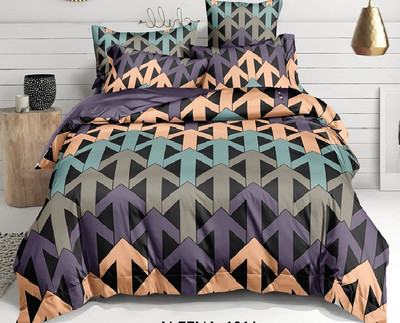 Laying Style 350 TC Microfiber Single 3D Printed Fitted (Elastic) Bedsheet(Pack of 1, Multicolor)