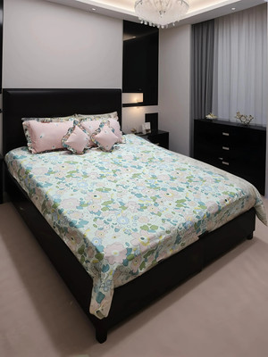 BM Decor Microfiber Double Flat 160 TC Self Design Bedsheet(Pack of 1, Multicolor)