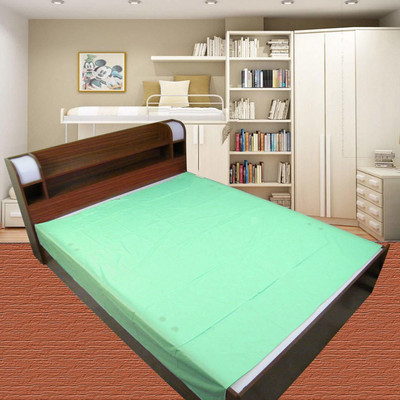 AG Creations 250 TC Polyester Double Solid Flat Bedsheet(Pack of 1, Light Green)