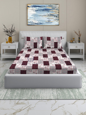 OjasBloom Polycotton Double Flat 180 TC Printed Bedsheet(Pack of 1, Multicolor)