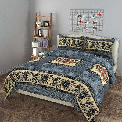 Mittan Traders 250 TC Microfiber Double Solid Flat Bedsheet(Pack of 1, Grey)