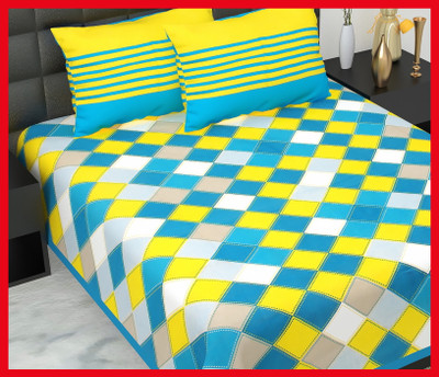 JAIPUR PRINTS Cotton Double Flat 210 TC Jaipuri Prints Bedsheet(Pack of 1, Green)