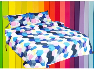 SHVERIRA SYTLE 160 TC Cotton Double 3D Printed Flat Bedsheet(Pack of 1, Multicolor)