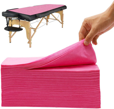 Harowala 30 TC Polyester Single Solid Flat Bedsheet(Pack of 10, Pink)