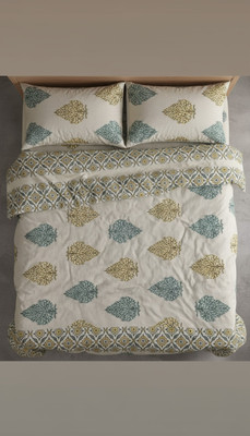 Private Lable Cotton Double Flat 210 TC Abstract Bedsheet(Pack of 1, 0)