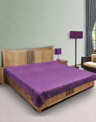 SHAVIN 210 TC Polyester Double Self Design Flat Bedsheet(Pack of 1, Purple)