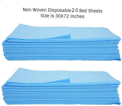 KUMAR 10 TC Microfiber Single Striped Flat Bedsheet(Pack of 10, Blue)