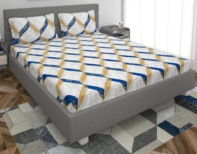 HOMYBEES Cotton King Flat 185 TC Abstract Bedsheet(Pack of 1, Beige)