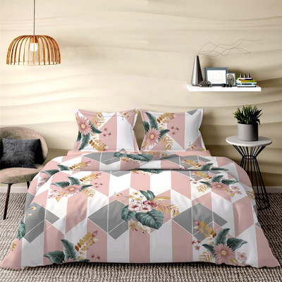 VARDHITI ENTERPRISES Cotton Double Flat 210 TC Floral Bedsheet(Pack of 1, Pink)